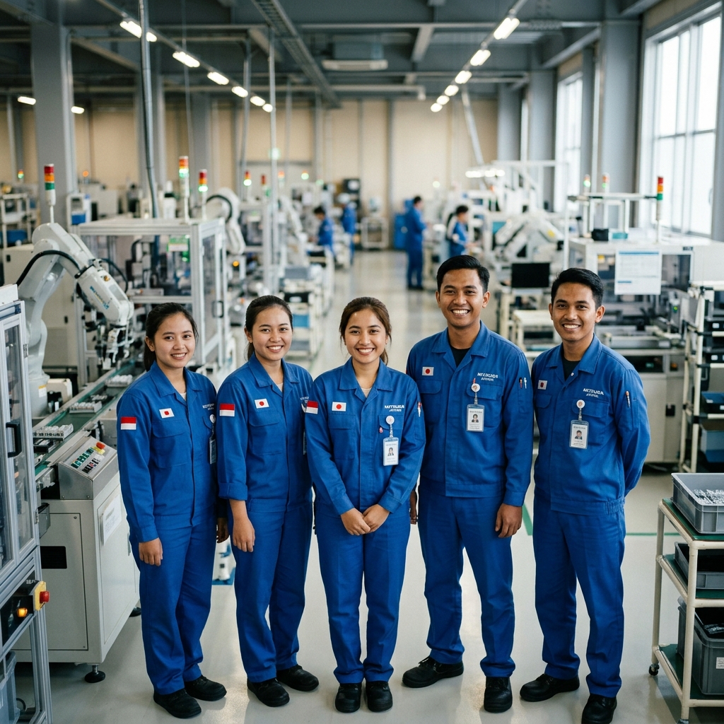 Alumni LPK Saiko bekerja di pabrik Jepang